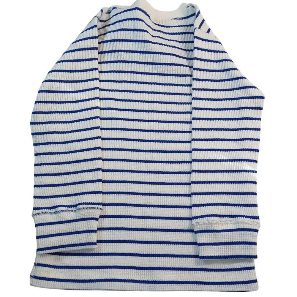Children's Place Toddler Boys' New Blue Striped Thermal Long Sleeve Shirt - 4T